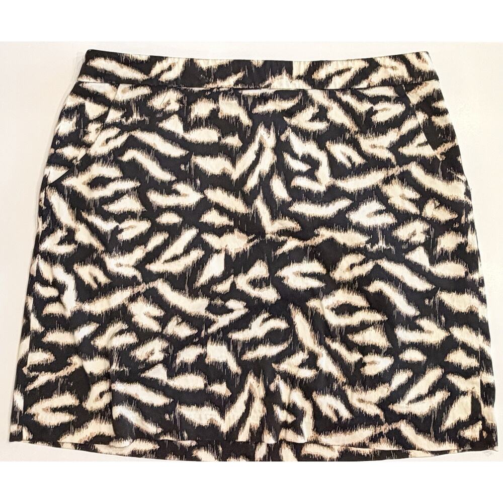 Darjoni Women’s Skirt 12 Black Brown Geometric Straight Pencil (A0133)